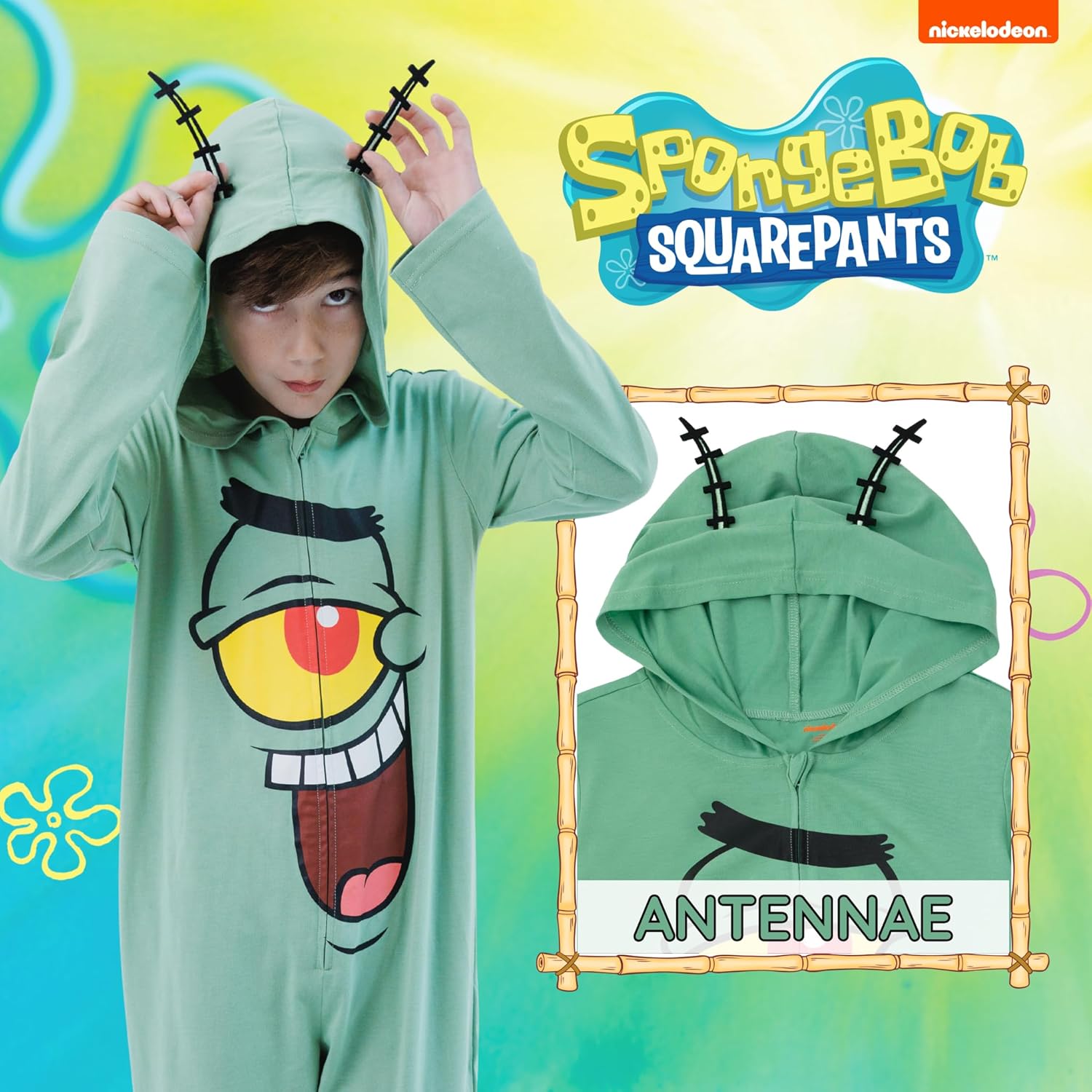 Nickelodeon SpongeBob SquarePants Zip Up Cosplay Costume Coverall Newborn to Big Kid Sizes (0-3 Months - 18-20) - Image 3