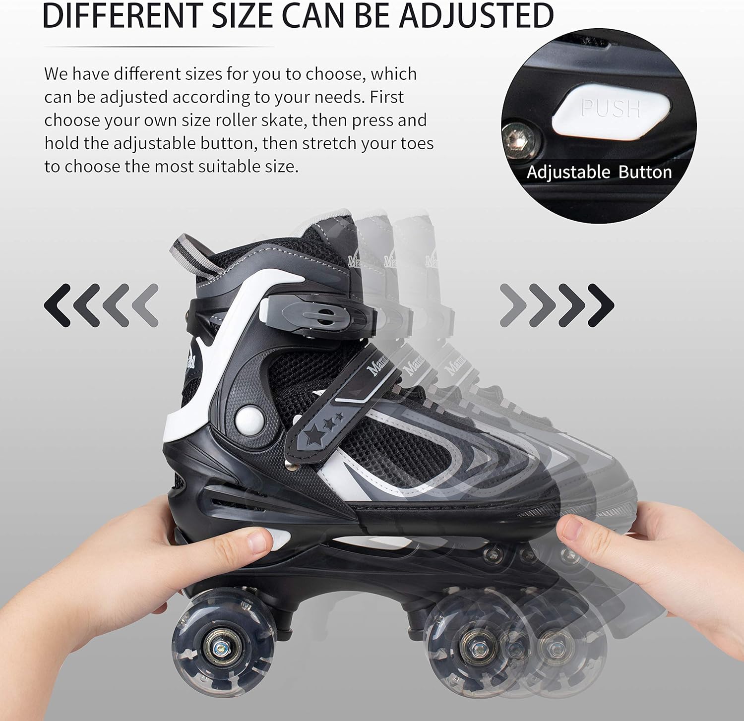 Nattork Roller Skates for Girls and Boys,4 Sizes Adjustable Roller Skates for Kids with All Light up Wheels, Full Protection for Children's Indoor and Outdoor Play : Sports & Outdoors