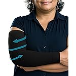 KEMFORD Lymphedema Compression Arm Sleeves for Women - 15-20 mmHg, Anti-Slip, 1 Pair, Black, S/M - Arm Support for Swelling & Edema