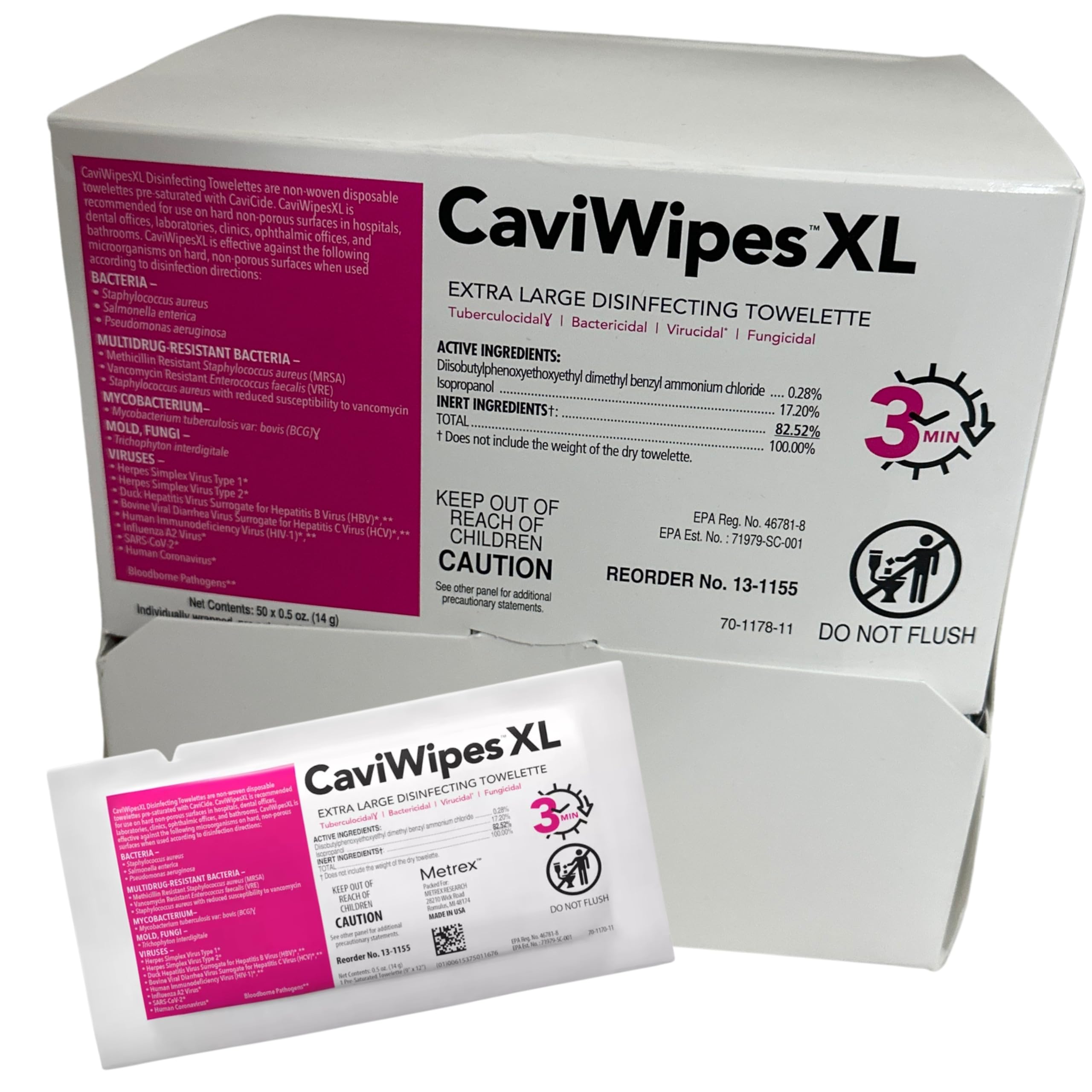 Amazon.com: Metrex CaviWipes XL Surface Disinfectant Wipe 13-1155