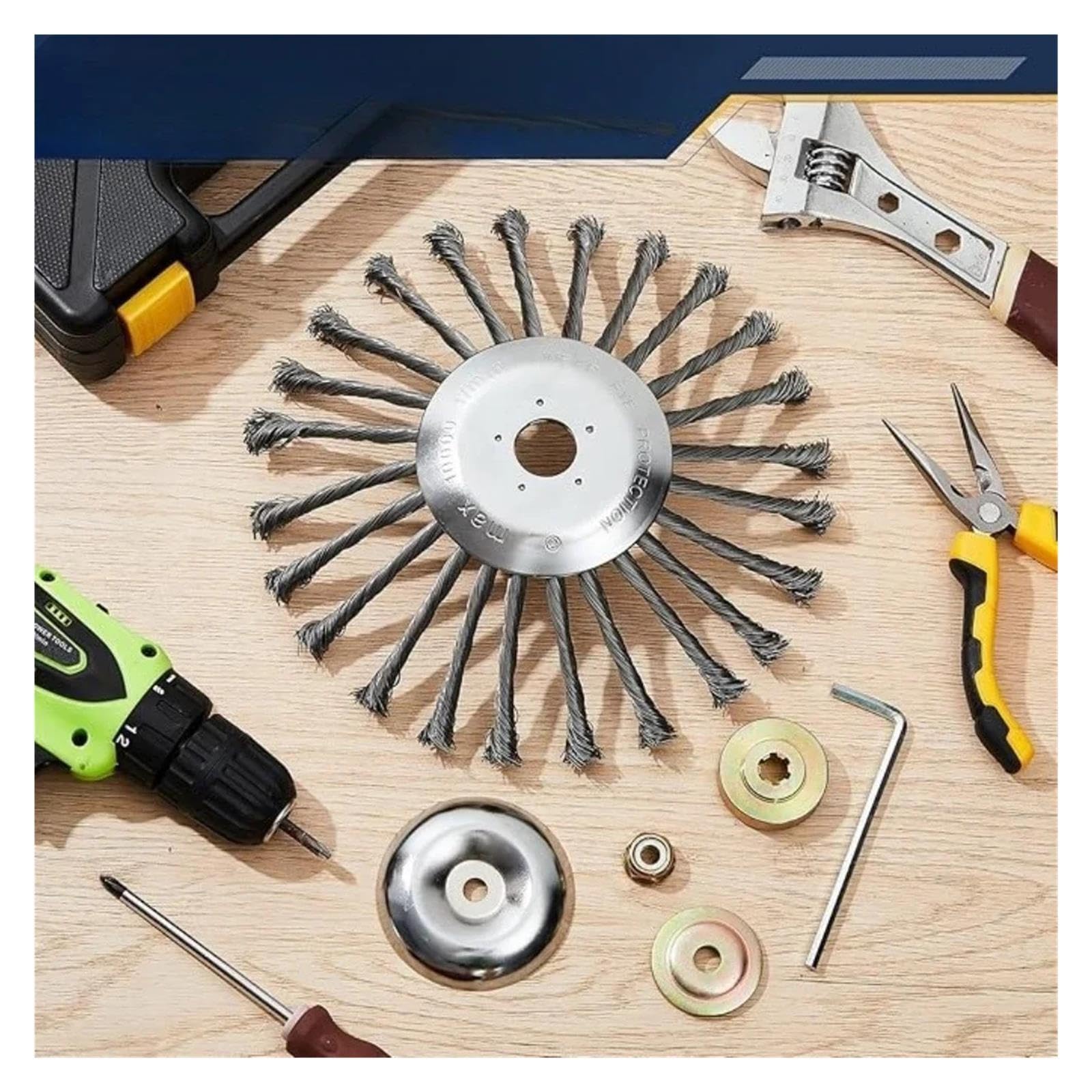 Cabezal Cortador De Cepillo De Malas Hierbas, Cabezal De Corte De Alambre De Acero, Cepillo Cortacésped con Kits De Adaptador, Herramientas(10inch Trimmer Head)