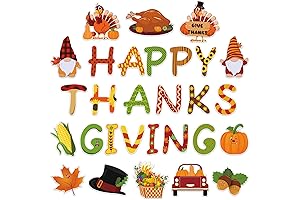 78-Piece Thanksgiving Bulletin Board Cutouts with Glue Points for Fall Decorations