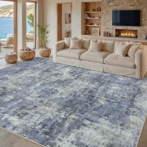Vista 56 de Alfombra de área para sala de estar: 5 x 7 de interior, suave, esponjosa, alfombra abstracta para dormitorio, cocina, comedor, suelo, alfombra