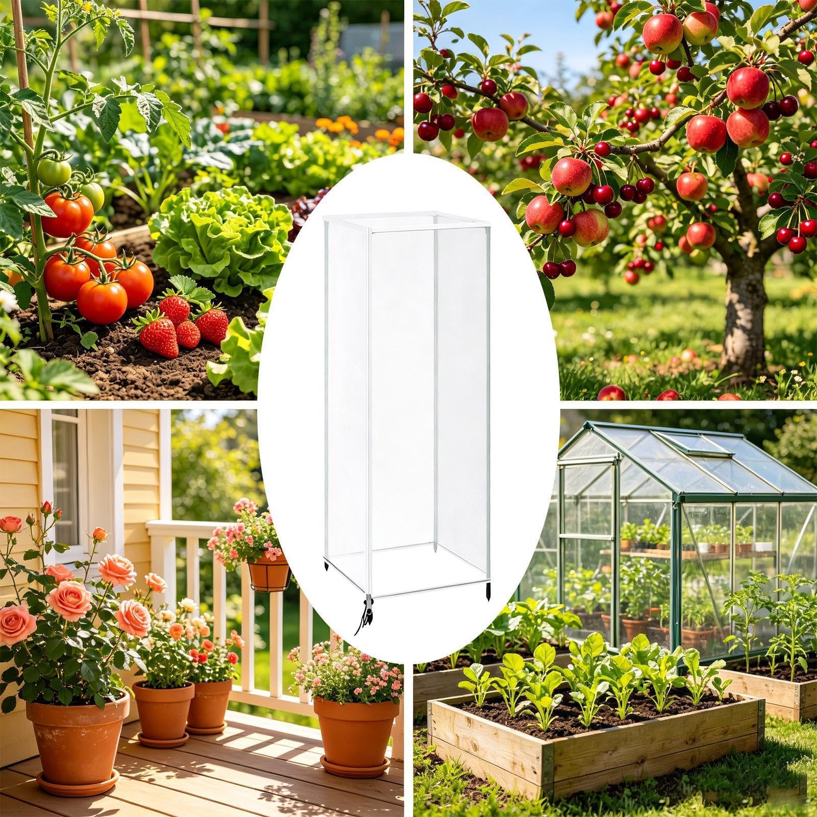 Malla Antipájaros 3 Piezas Cubierta Protectora De Nailon Ajustable Con | Malla De Jardín Para Camas Elevadas Para Jardinería Plantar Frutas Árbol Tomate Fresa Arándano