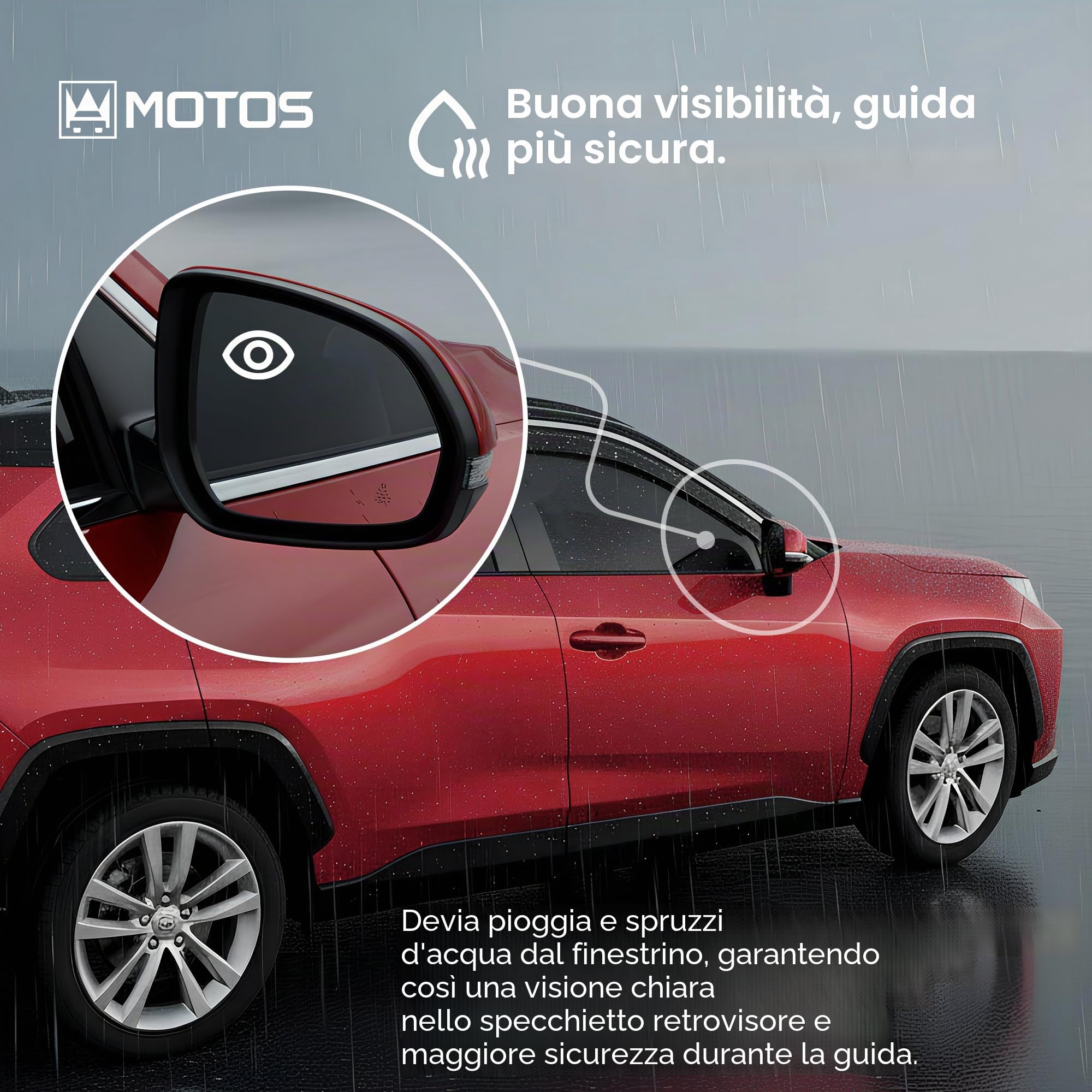 MOTOS Deflettori Finestrini Auto per LEAPMOOTR T03 dal 2020 Deflettori d'Aria Antiturbo e Antivento, Protezione dalle Intemperie, Riduzione del Rumore, Installazione Semplice, Durata e Robustezza