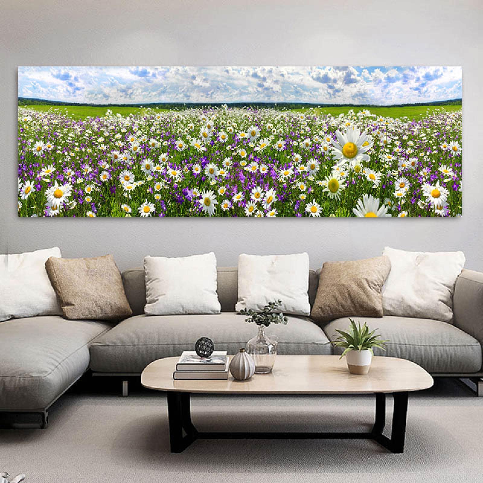 Peinture affiches impressions sur toile printemps fleurs sans cadre 50x150 cm