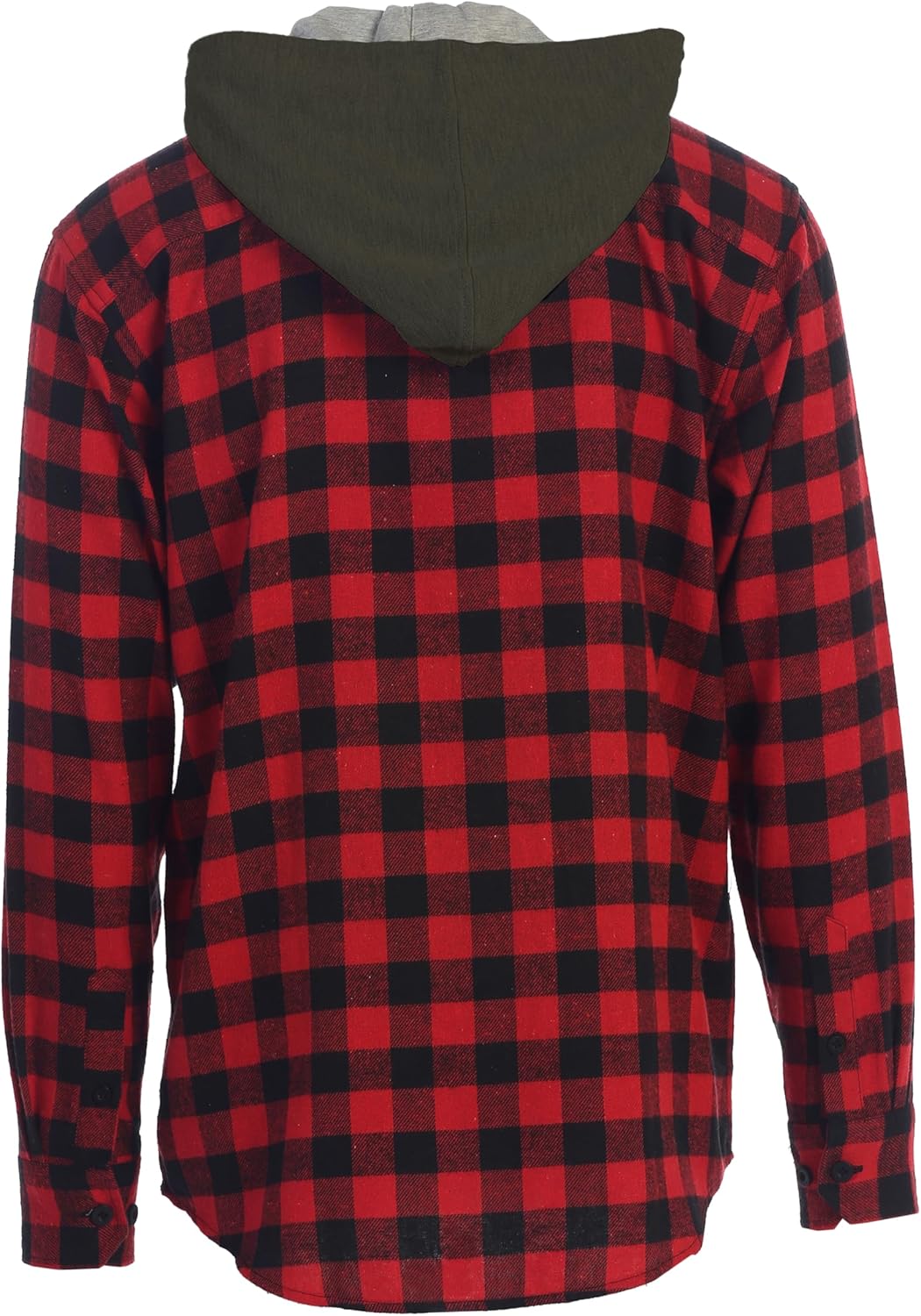Gioberti Men's Removable Hoodie 100% Cotton Plaid Checkered Flannel Button Down Shirt - Image 5