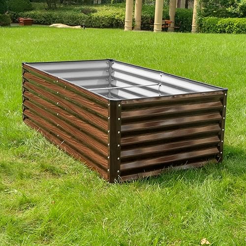 Miniatura 4 de SnugNiture Cama de jardín elevada galvanizada de 6 x 3 x 2 pies, caja de metal grande para exteriores, kit de acero para plantar verduras, flores