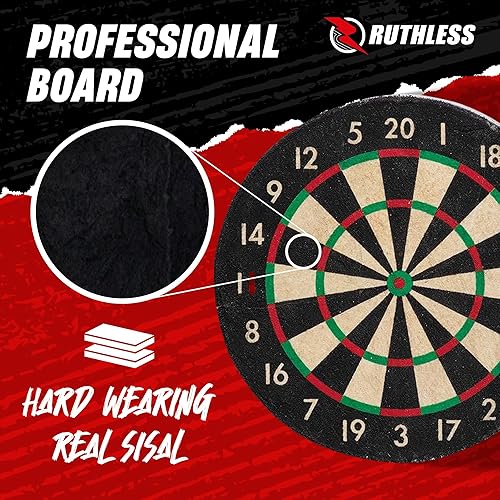 Miniatura 5 de Ruthless Juego de mini dardos | Juego de dardos y tablero de dardos en miniatura para el hogar y la oficina, incluye un juego de mini dardos de