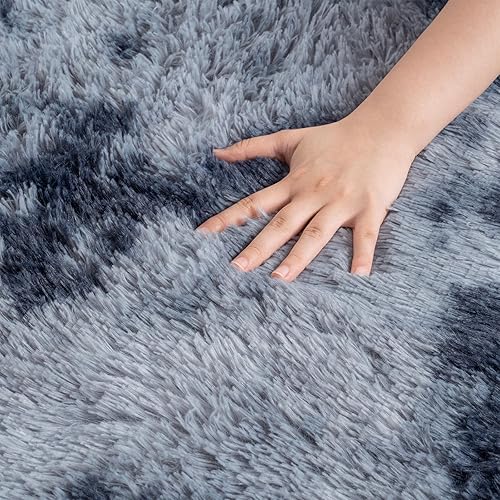Miniatura 5 de Alfombra peluda ultra suave para sala de estar, de 5 x 7 pies, para interior, moderna, esponjosa, mullida para dormitorio, alfombra de felpa
