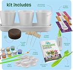 Peinture Dan&Darci & Kit de jardinage de fleurs en grès végétal - Cadeaux de Pâques pour les filles & Garçons 6-12 ans - Arts pour enfants & Cadeau d'anniversaire du projet Artisanat, STEM Activité pour l'âge 6, 7, 8, 9, 10, 11 & 12 Année Fille