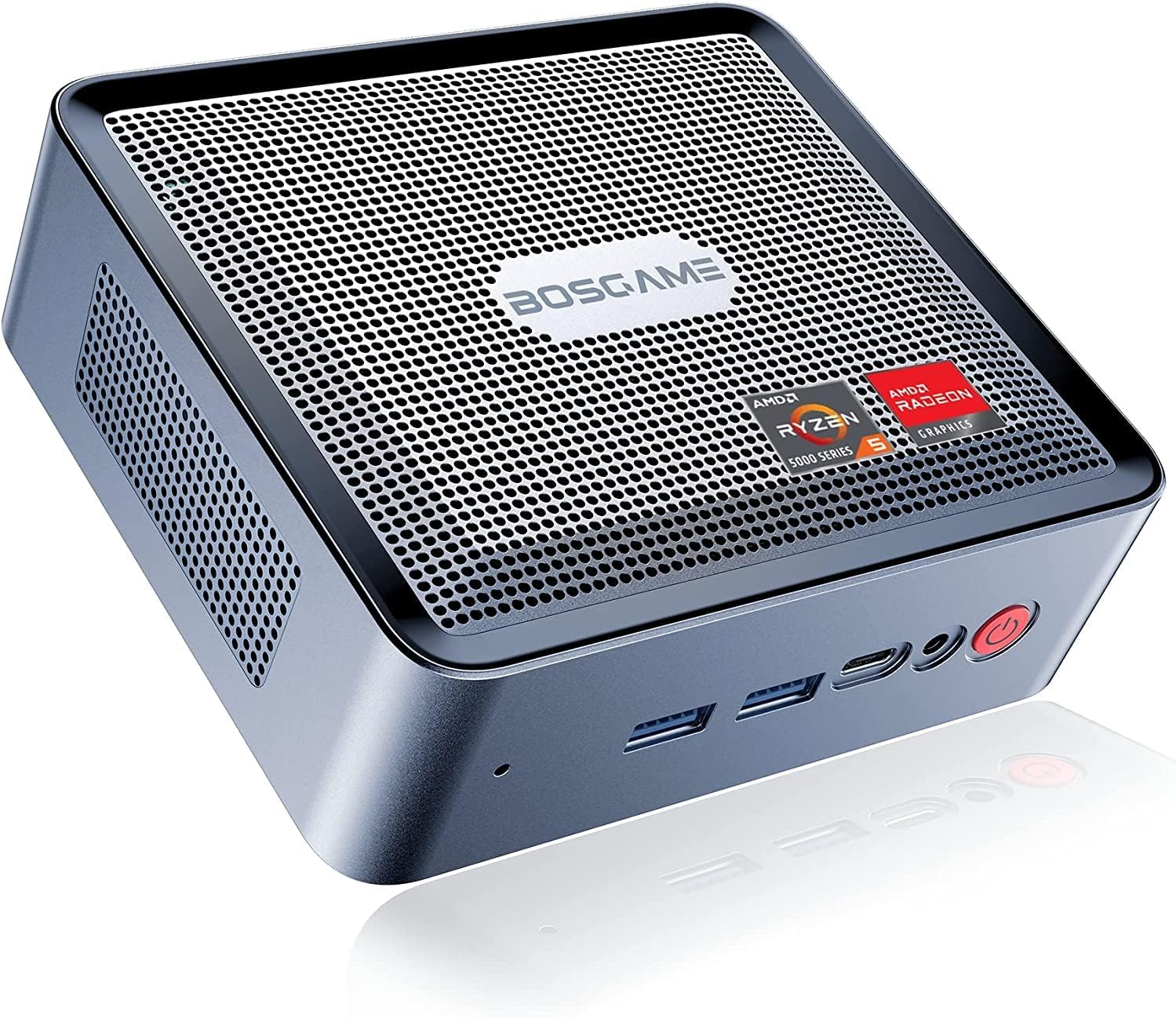 BOSGAME U56 Mini PC AMD Ryzen 5 5600U (Up to 4.2GHz), Mini Computers W11 Pro 16GB DDR4 RAM 512GB NVME SSD, Mini PC Gaming 4K@60Hz Triple Displays WiFi6/ BT5.2, Black