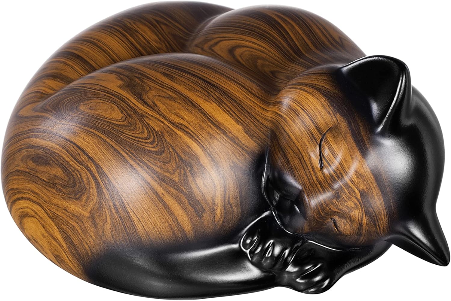 Pet Urns,Sleeping Resin Cremation Cat Urn, Cat Urns for Ashes, Small Animal Urn （Brown）…