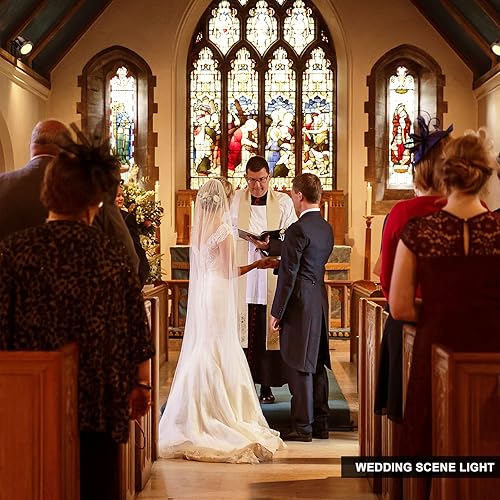 Miniatura 6 de BETOPPER Luces de escenario, focos LED COB de 200 W, luz par LED blanca cálida y fría, luces DMX/maestro-esclavo, iluminación de foco/Fresnel