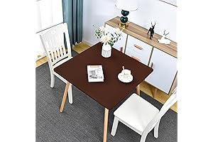 Fitted Square Table Topper Cover Spandex Stretchable Cocktail Tablecloth Brown Table Cover...