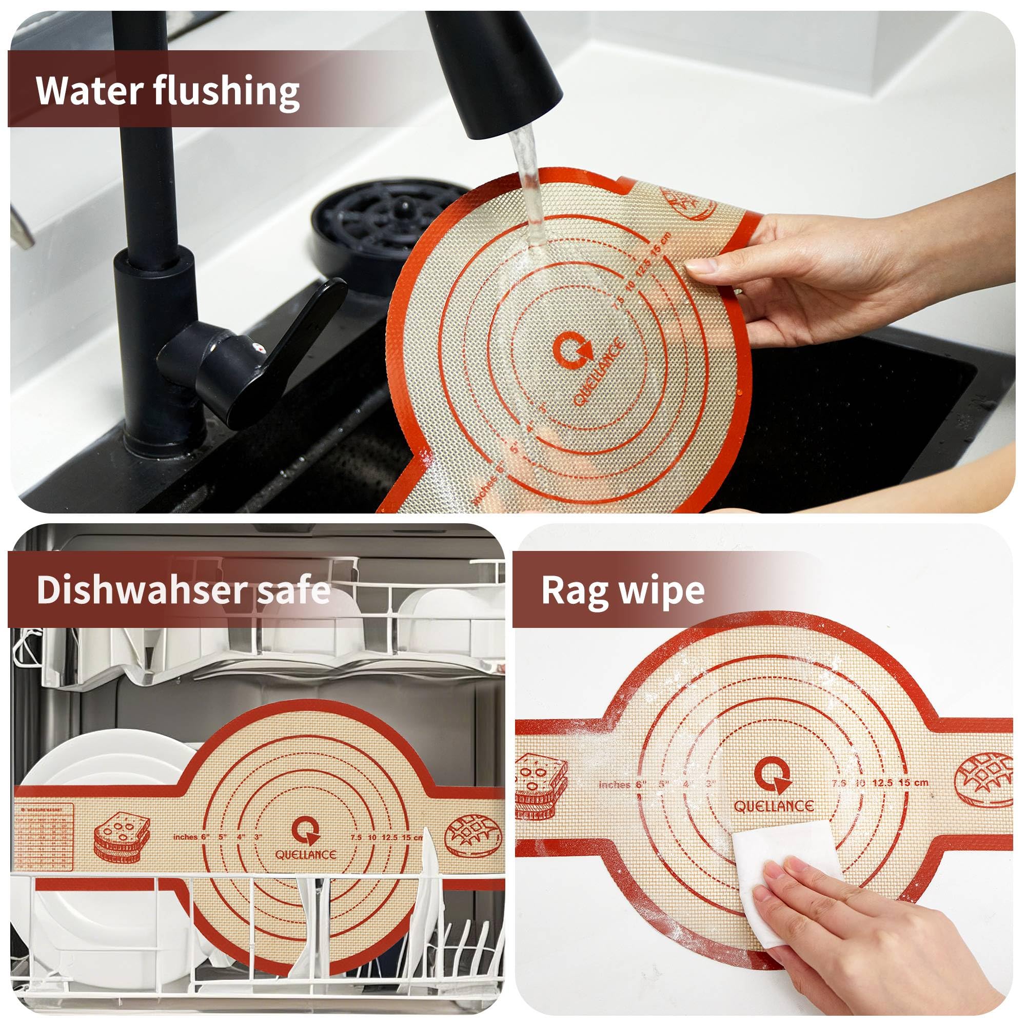 Tappetino in silicone per pane a lievitazione naturale, 2 set di fette rotonde per forno olandese, antiaderente, di alto grado, per la preparazione di pane naturale, riutilizzabili, con manico lungo