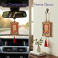Vista 3 de LOVENSPIRE Adorno colgante hindú para automóvil, marco de fotos, espejo retrovisor, accesorios de decoración interior para salpicadero, Ganesha