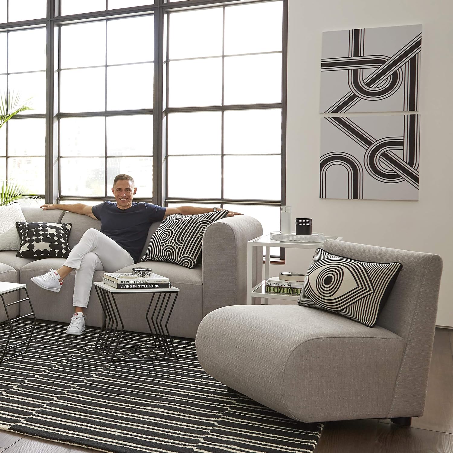 Now House by Jonathan Adler Super Graphic Printed Canvas I, 24" x 24"