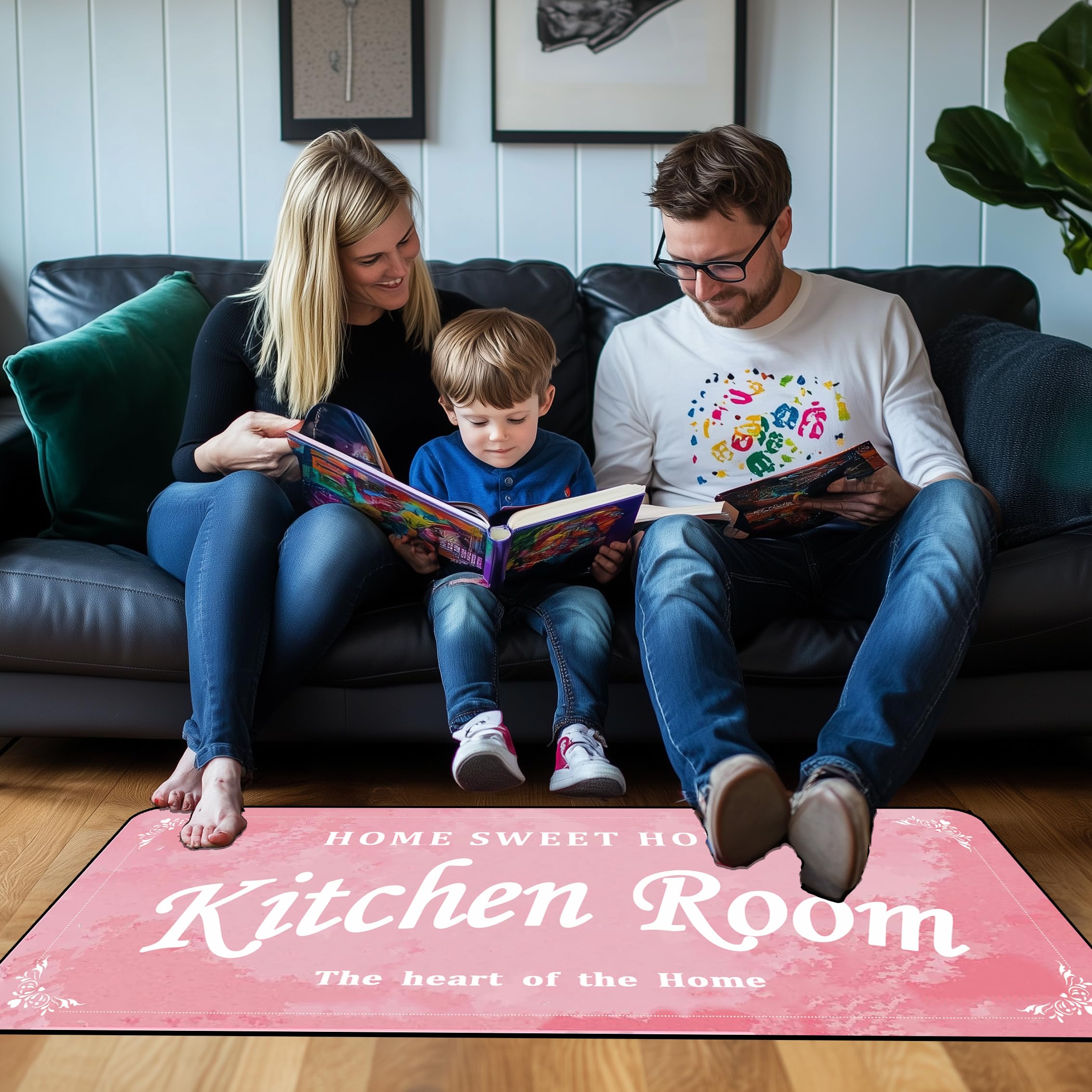 Kitchen Rug Pink Anti-Fatigue Kitchen Floor Mat – Non-Slip, Cushioned Comfort, Waterproof, Stylish Design, Perfect for Kitchen, Laundry Room, and Entryway 20x47 inch