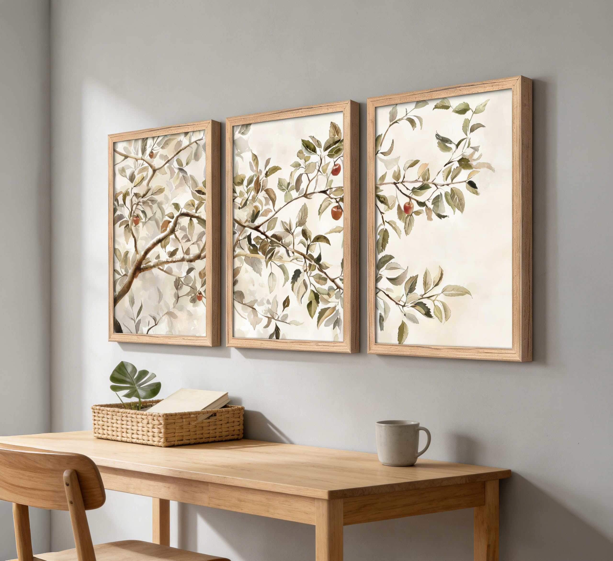Amazon.com: 3 Pieces Vintage Apple Tree Canvas Wall Art Rustic
