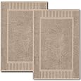 Utopia Towels Cotton Banded Rug, Bath Mats, Not a Bathroom Rug, 21 by 34 Inches, 100% Ring Spun Cotton, Highly Absorbent Shower Bathroom Floor Mat, Ivory, 2 Pack