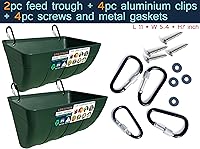 Vista 13 de Comedero de pollo, comedero de cabra – Paquete de 2, 5.5 cuartos de galón, para cabras, pollos, patos, ovejas, lechones, ciervos, gansos, pavos