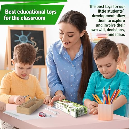 Miniatura 7 de Panda Brothers Montessori - Juego de mini tablero de destornilladores, juguetes Montessori de madera para niños y niños de 3, 4, 5 años, juguetes