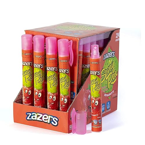 Pen Spray - Caramelo líquido - Paquete de 24 unidades de sabor a fresa, sin gluten, sin colorantes añadidos, caramelo kosher novedoso, 0.7 fl oz