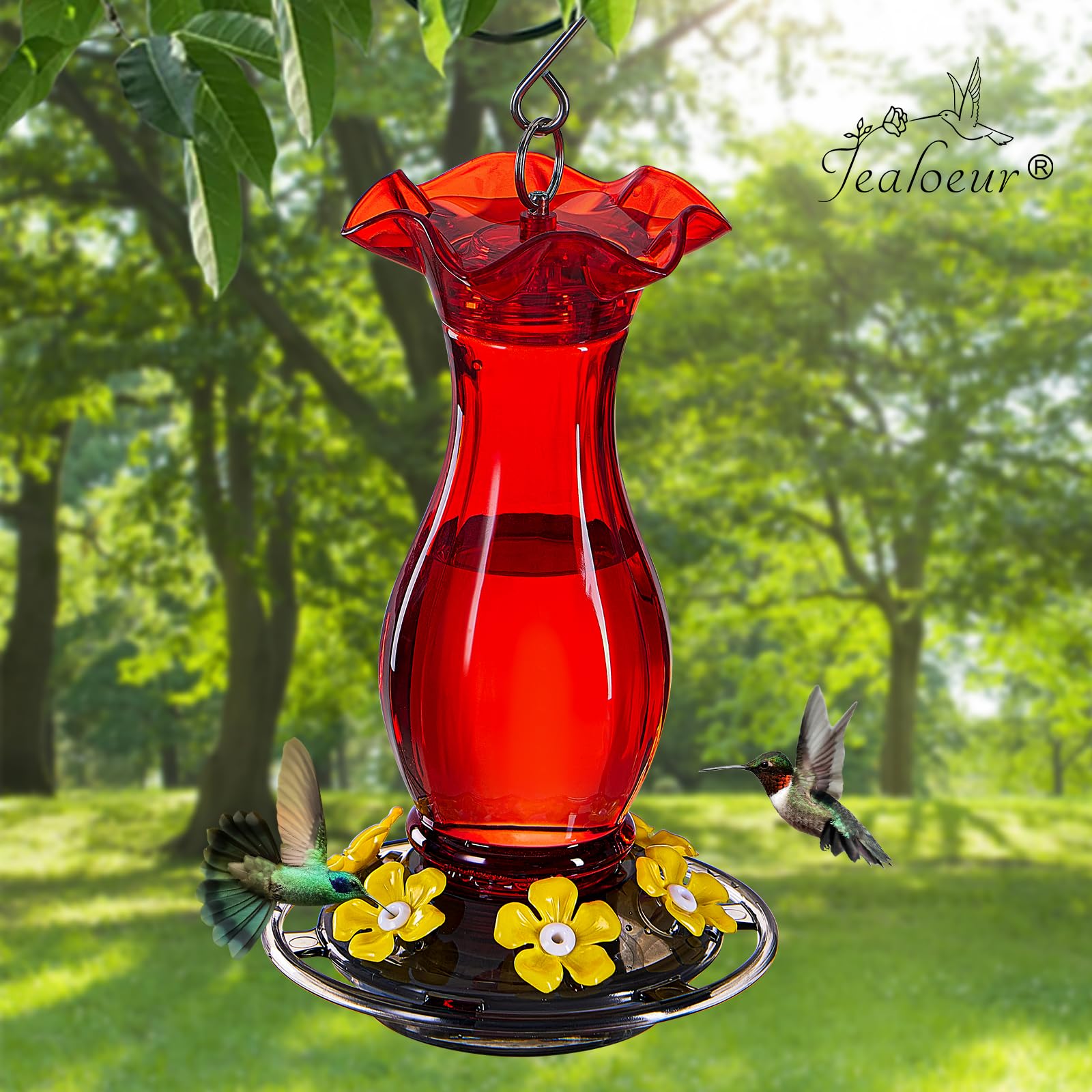 Jealoeur Hummingbird Feeder - Attract Birds! -6