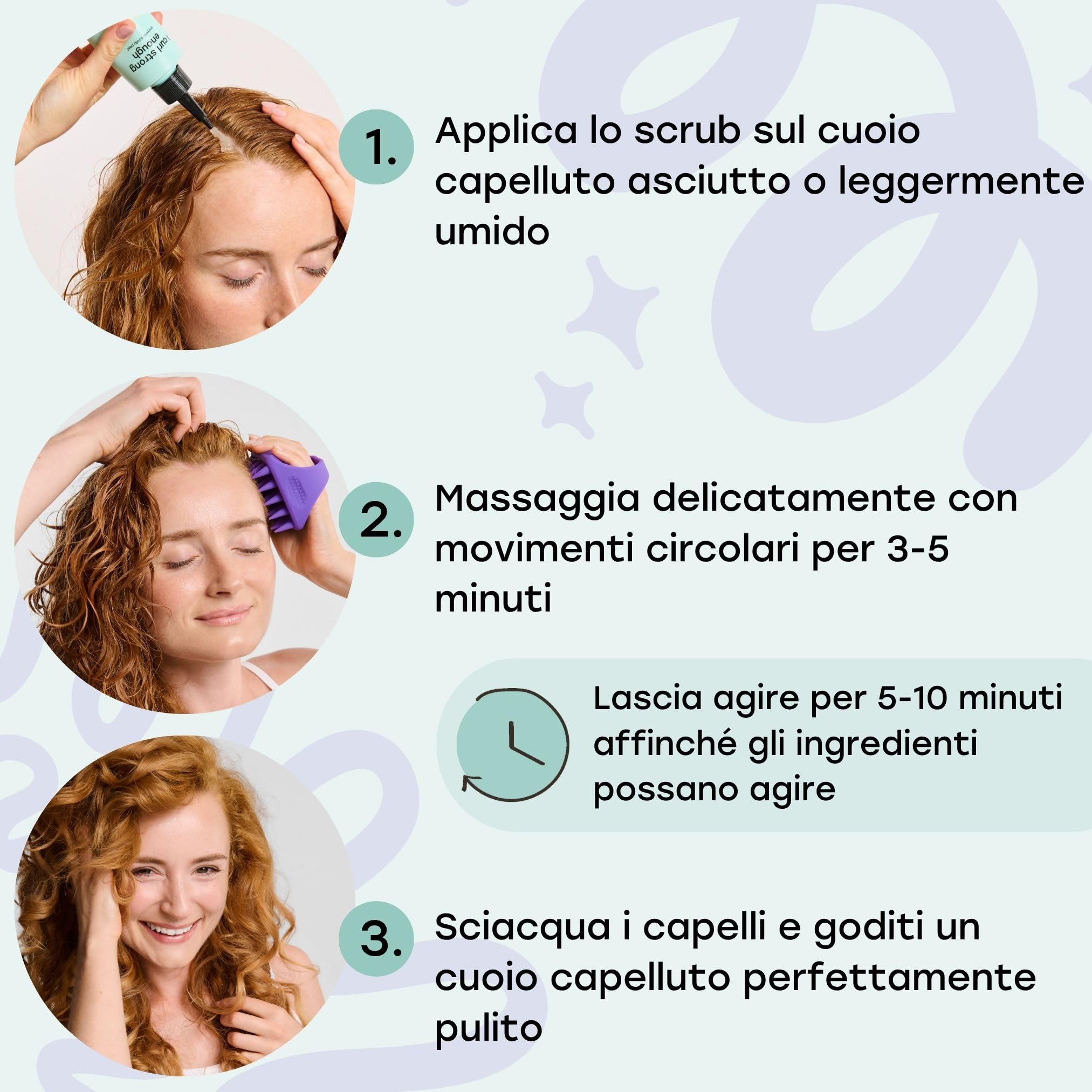 TWISTY Set Massaggiatore Cuoio Capelluto in Silicone + Peeling Enzimatico con acido glicolico AHA – Pulizia Profonda e Stimolazione