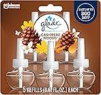 Glade PlugIns Refills Air Freshener, Scented and Essential Oils for Home and Bathroom, Cashmere Woods, 3.35 Fl Oz, 5 Count