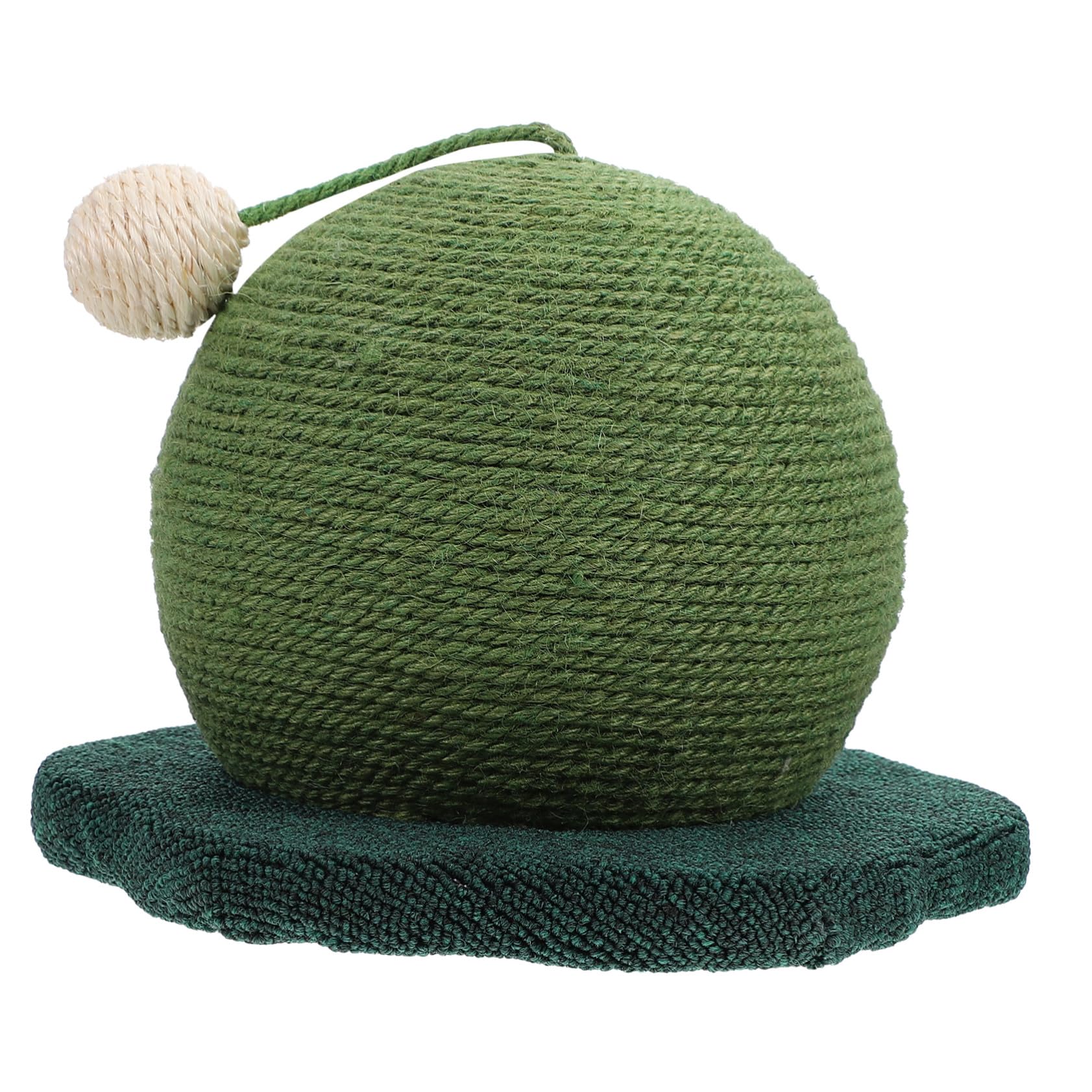 Griffoir pour Chat de Boule, Jouet Vert en Bois et Corde