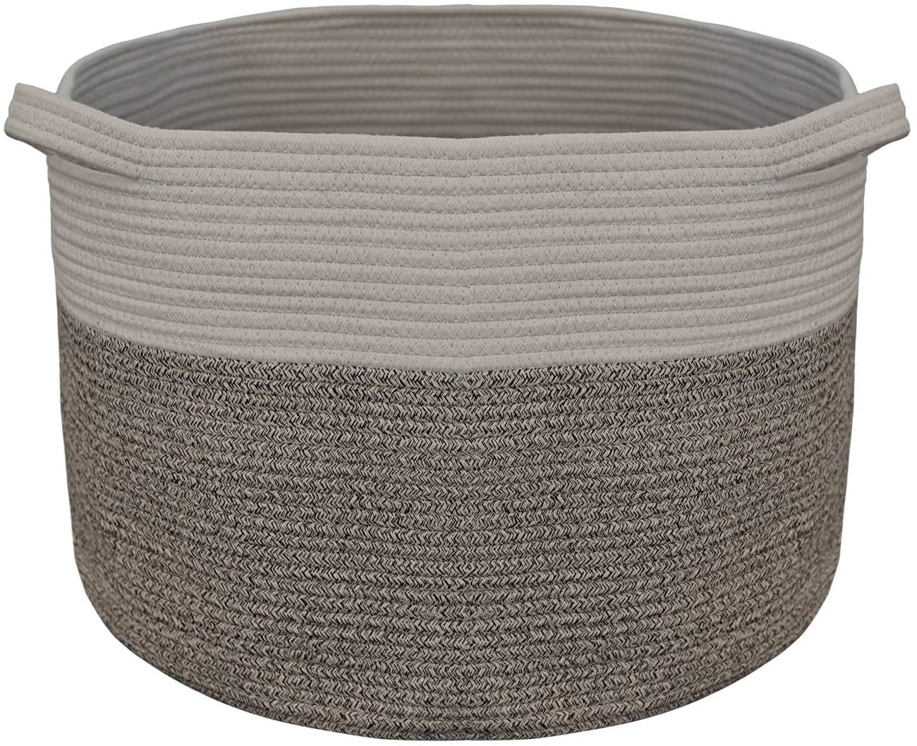 HETAPEAK XXXL Cotton Rope Basket, Natural Cotton Rope Storage Basket, Laundry Basket, Toys storage, Laundry Organizer, storage bins 21.7" x 21.7" x 13.8"