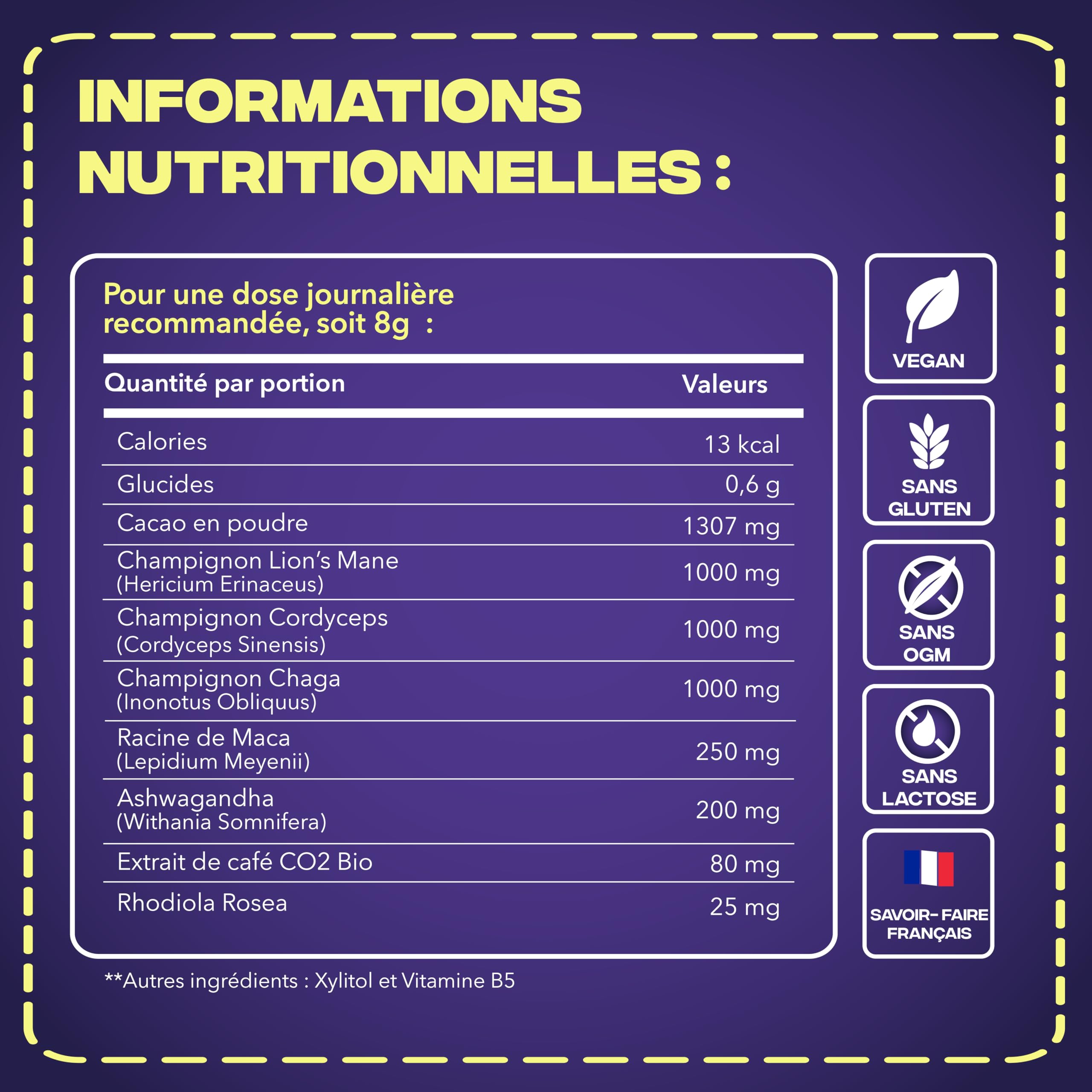 Brainstoorm Mushngo - Súper Café con Hongos Adaptógenos: Lion’s Mane, Cordyceps, Chaga - Vegano - Concentración, Energía, Claridad Mental - 30 tazas de 8g