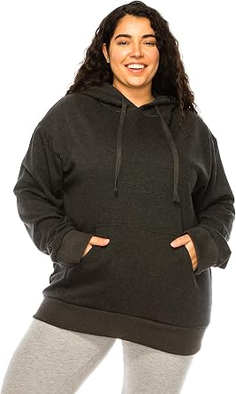 Eevee Womens Plus Size Hoodie Pullover Oversized Medium Weight Fleece Warm Loose Fit Casual Long Sleeve Hooded Sweatshirts