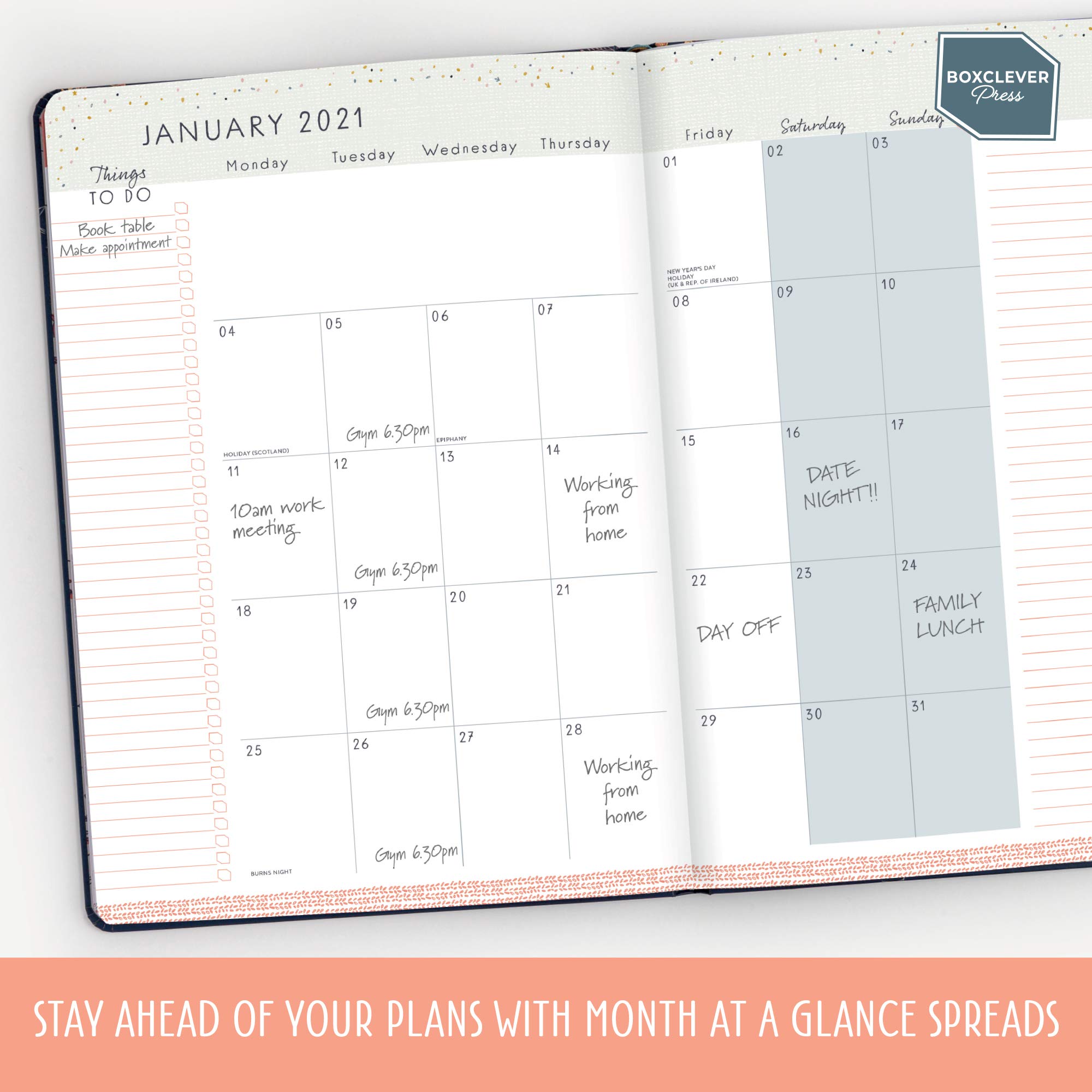 Boxclever Press Everyday 2021 Diary A4. New for 2021! Stunning Weekly