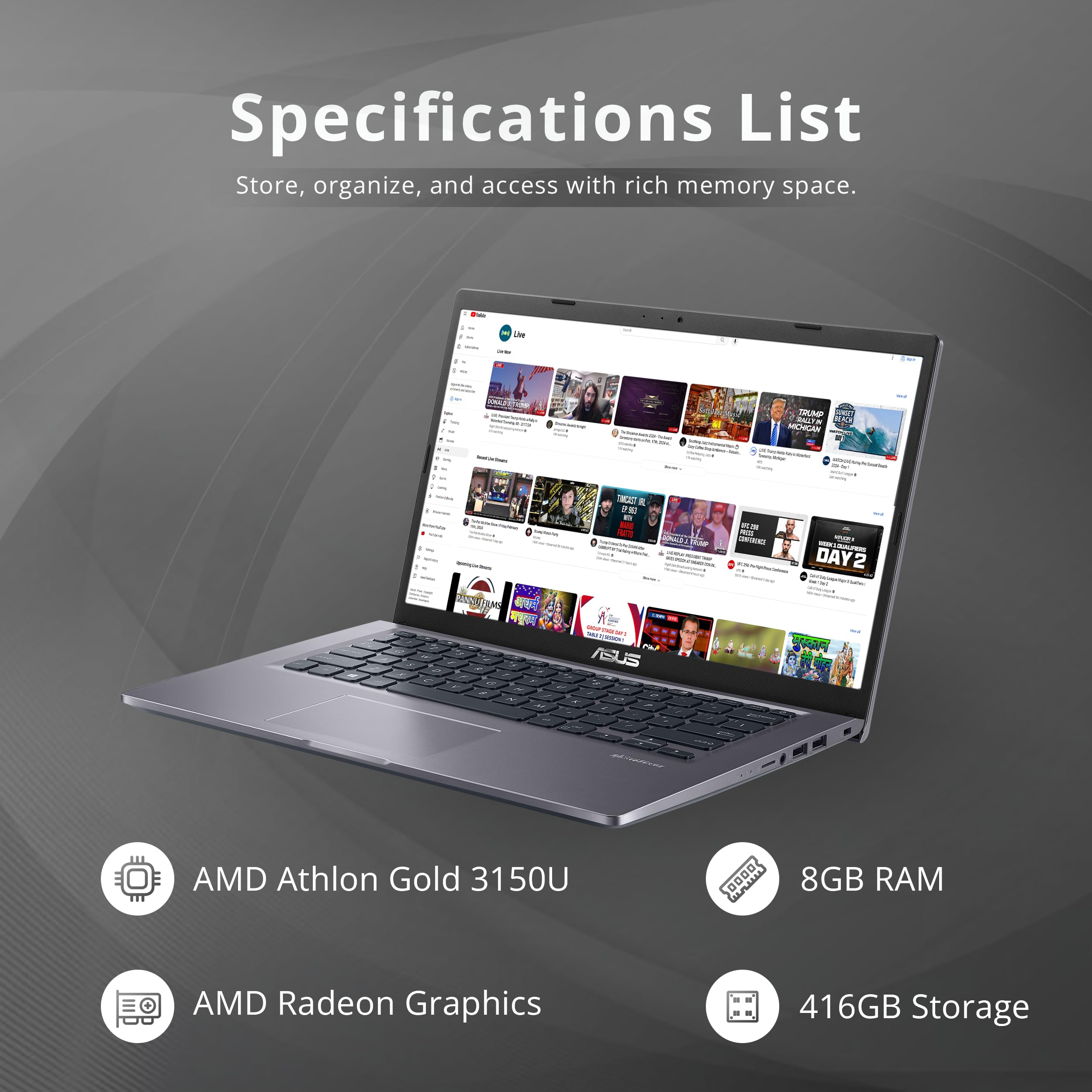 ASUS Vivobook シルバー AMD Ryzen 14型 ASUS Vivobook S 14 AMD Ryzen 9 8945HS 16GB LPDDR5X RAM 512GB