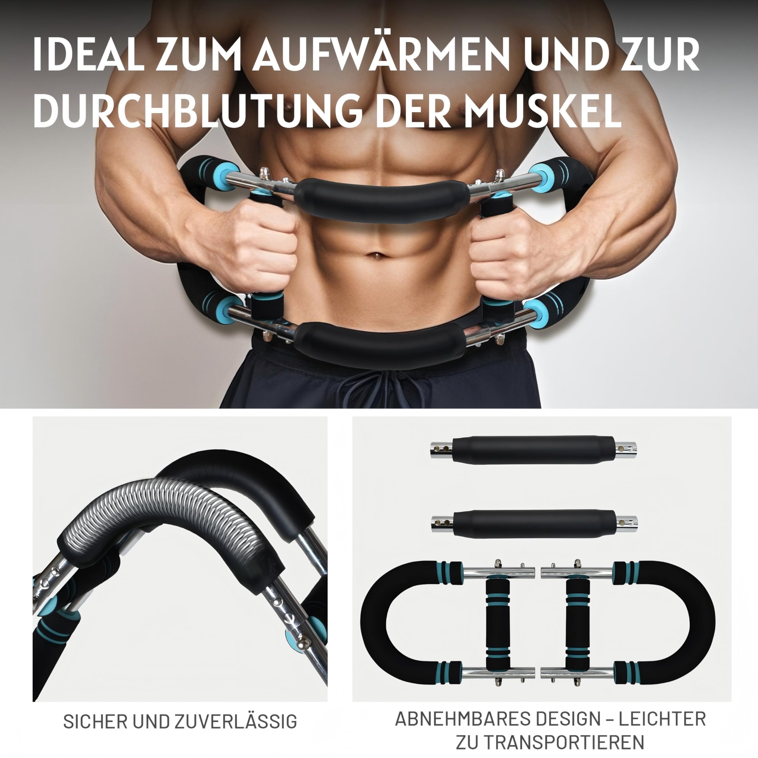 Twister Armtrainer,60–100 Lb Verstellbares Brusttrainingsgerät/Arm- und Handmuskeltrainer,Tragbarer Unterarmtrainer,Abnehmbares Design,Krafttrainingsgerät für zu Hause
