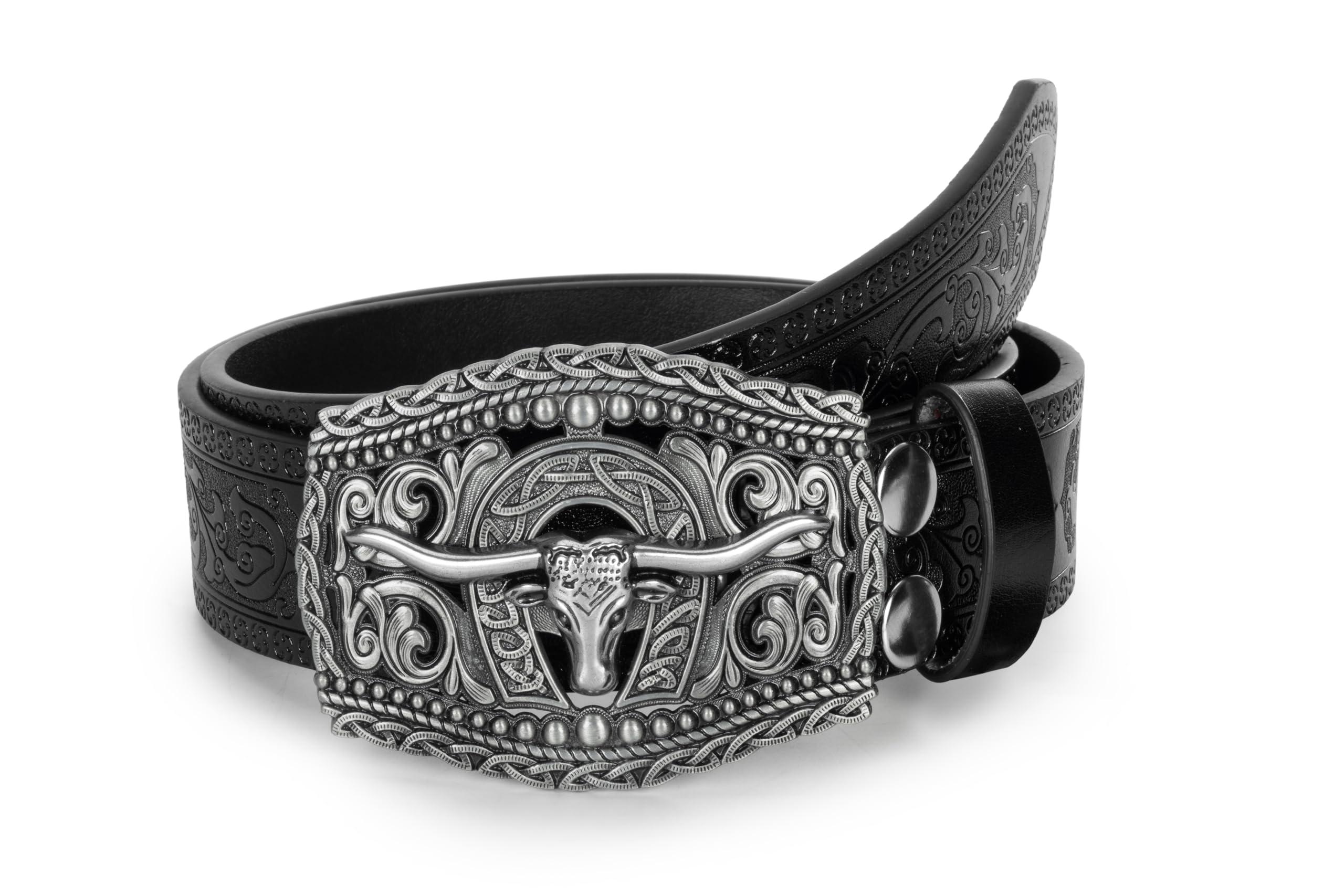 Western Cowboy Belt for Men Women, Waist 25-38"