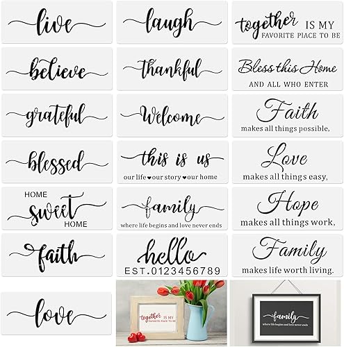 Plantilla decorativa de palabras de 19 piezas plantillas de citas inspiradoras plantillas de citas inspiradoras plantillas de agradecimiento