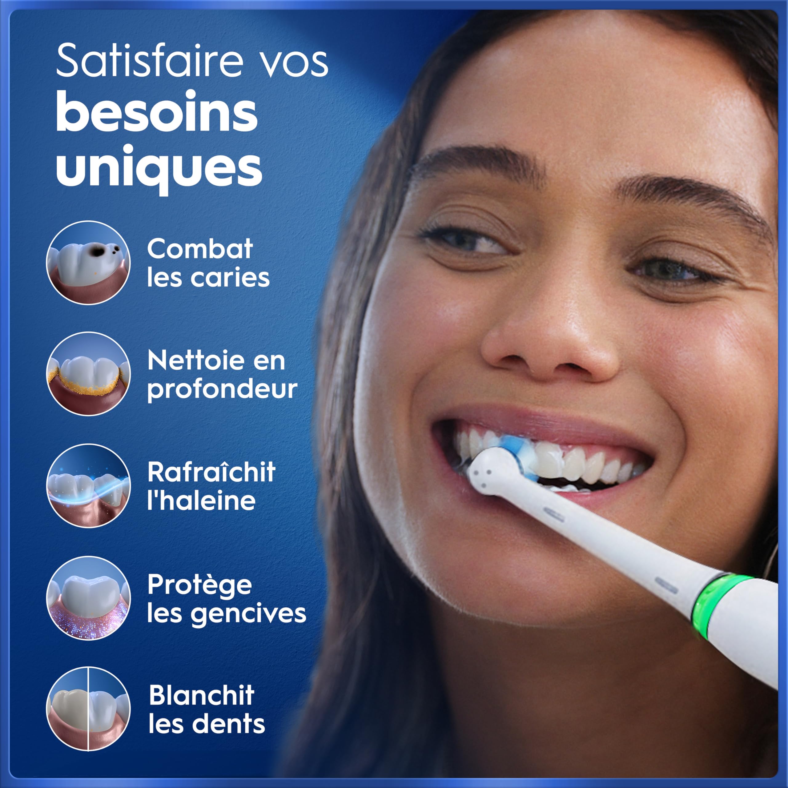 Oral-B Brosse à Dents Electrique iO 5 avec Brossette de Rechange, Blanche – 5 Modes de Brossage dont Douceur et Blancheur, Capteur de Pression sur les Gencives et d’Usure, Batterie Rechargeable, Etui