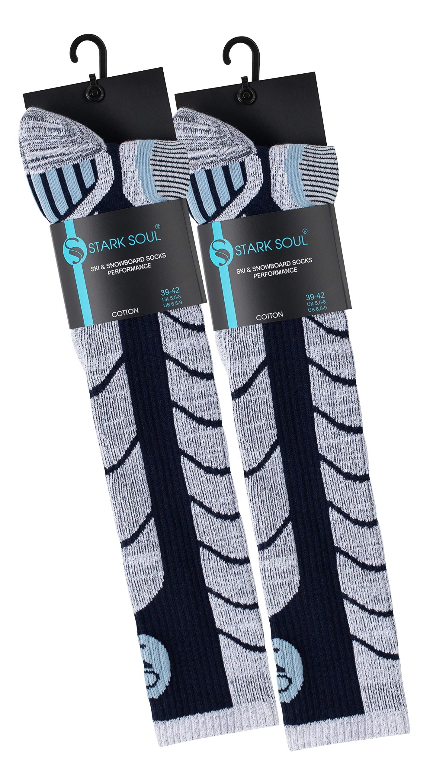 STARK SOUL 2 paires de chaussettes de ski et snowboard avec rembourrage spécial pour homme et femme