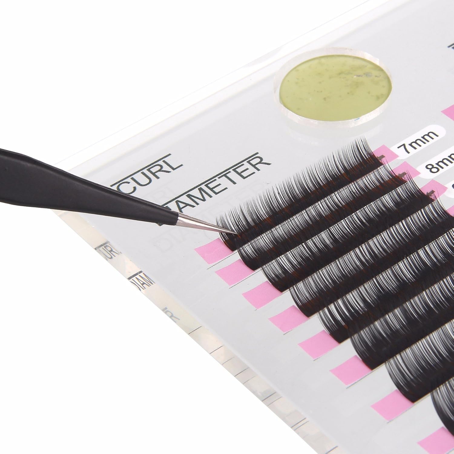 Beauty7 Large Volume Double Row 2-in-1 Eyelash Extension Holder Base Stand With Jade Stone Glue Adhesive Pallet For False Lashes Eye Lash : Beauty & Personal Care