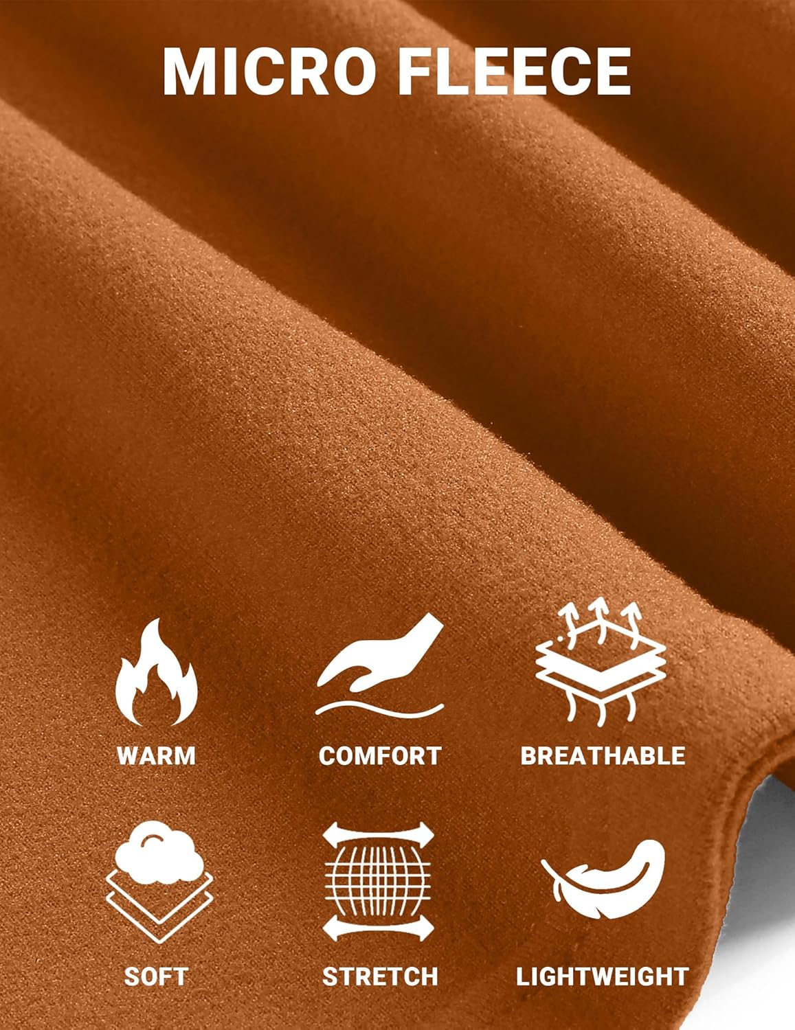 COOFANDY Mens Mock Neck Shirts Fleece Long Sleeve Tops Basic Pullover T-Shirts - Image 2