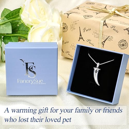 Miniatura 6 de Fanery sue Pet Ashes Necklace Cremation Jewelry Pet Memorial Gifts Heart Pendant for Loss of Dog Cat Pet Urn Necklaces Rainbow Bridge Keepsake