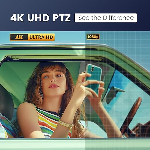 Miniatura 3 de TONGVEO Sistema de cámara de sala de conferencias 4K, cámara PTZ de seguimiento automático AI Zoom digital 5X con altavoz de 120 gran angular USB3.0