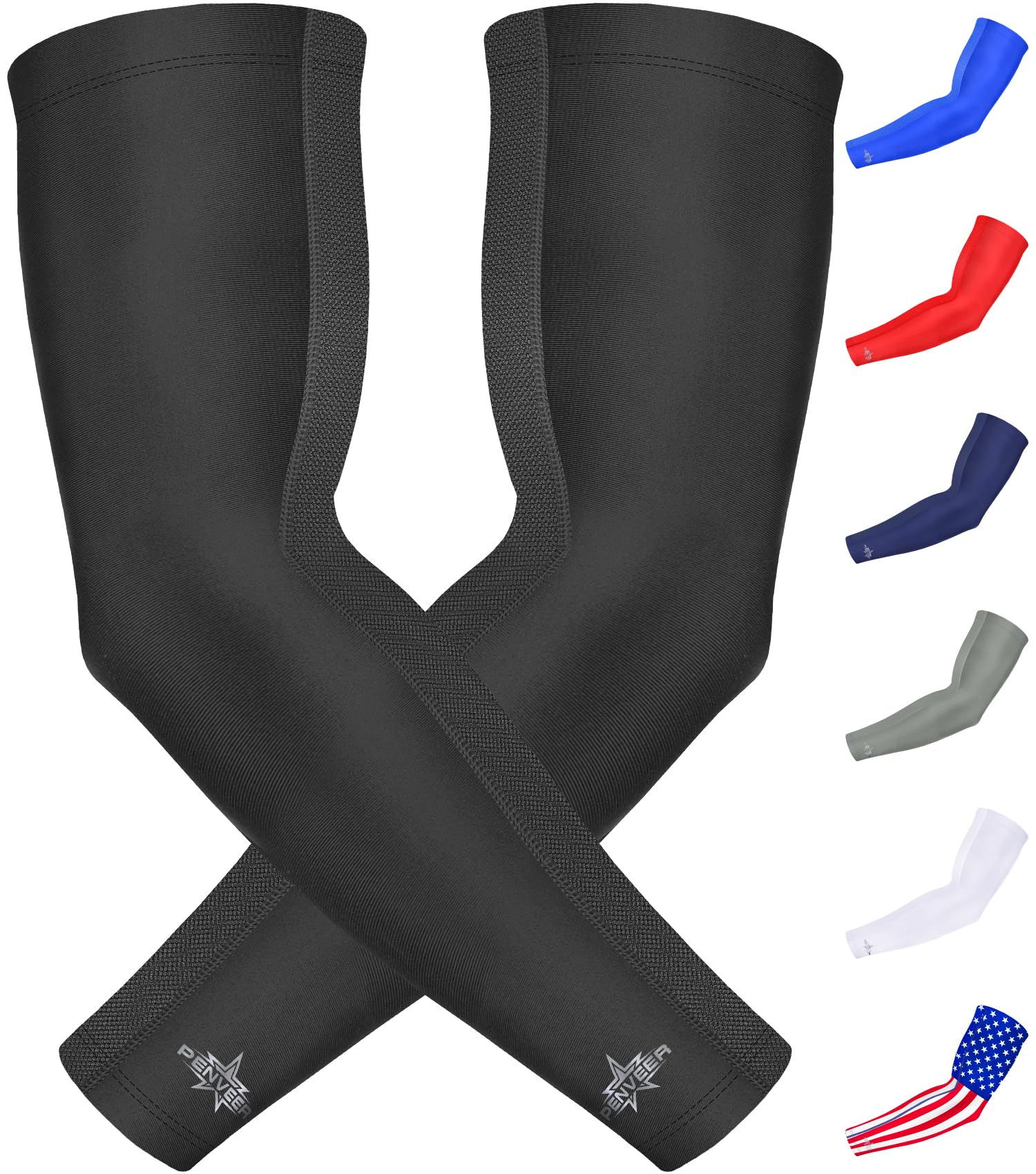 Compression Arm Sleeves, Youth &amp; Adult, Breathable Mesh Sports