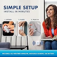 Vista 7 de Timbre inalámbrico de SadoTech – Kit de timbres y timbres impermeables inalámbricos – Rango de más de 1000 pies, timbre de 52 tonos, 4 niveles