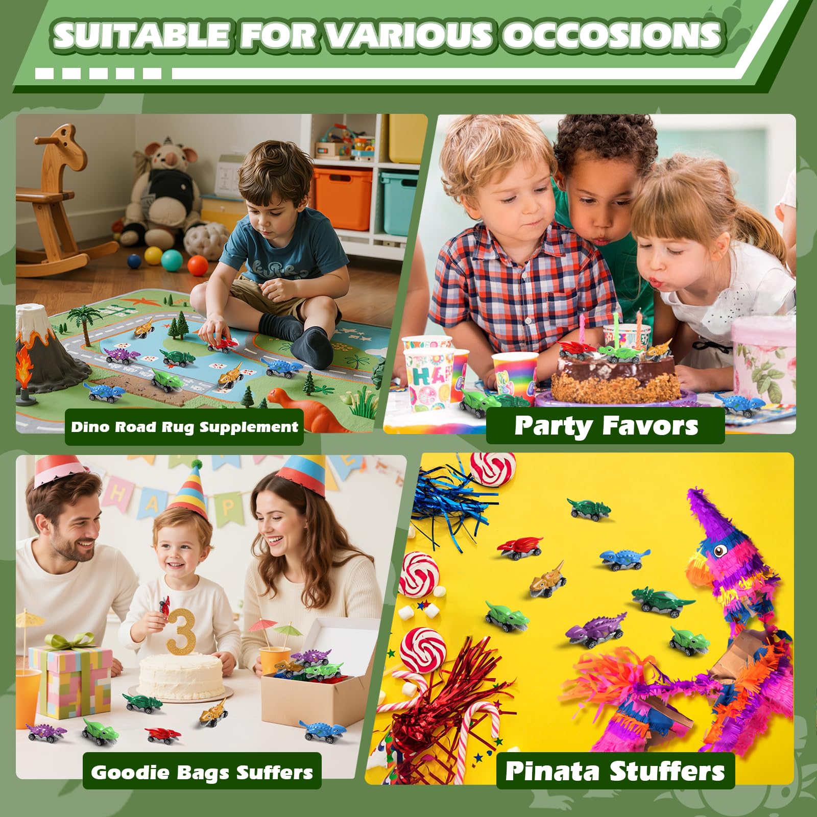 Dinosaur Cars Toys for Boys - 6 Pack! -7 Dinosaur Cars Toys for Boys - 6 Pack! -7