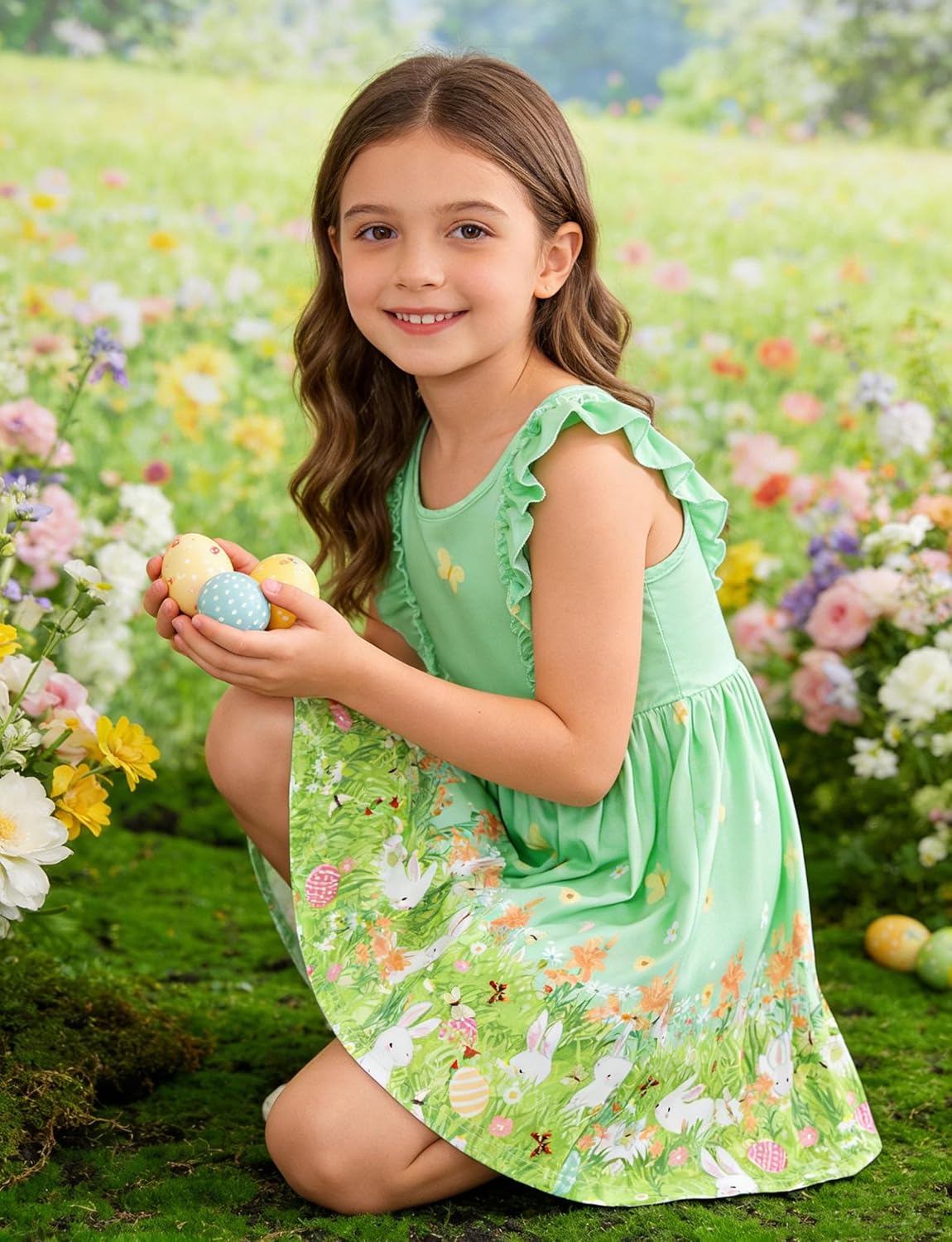 Goodstoworld Toddler Girl Dress for Kids Summer Beach Ruffle Tie Back Dresses for 2-8T - Image 3